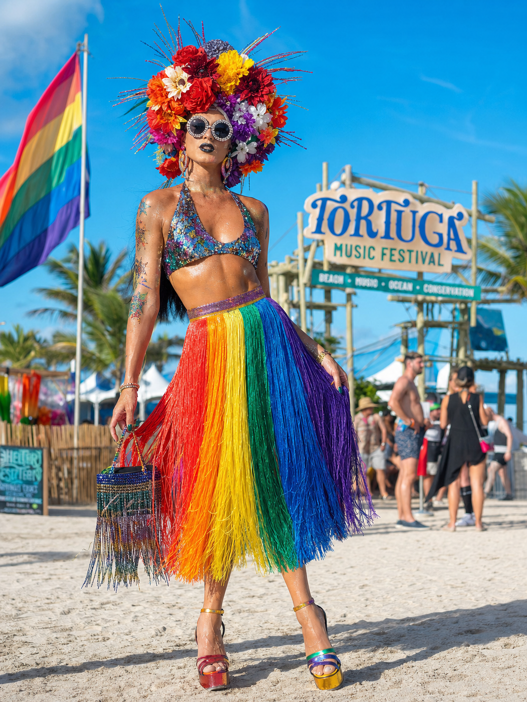 Tortuga fringe transition look — LGBT Pride outlandish
