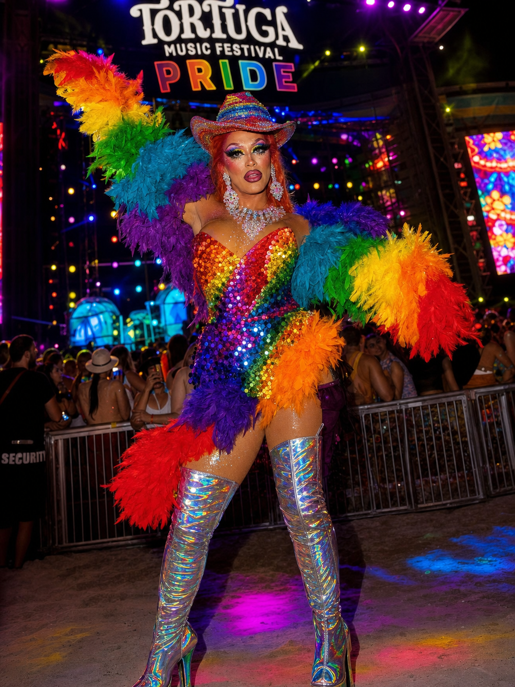 Tortuga festival evening country look — LGBT Pride outlandish